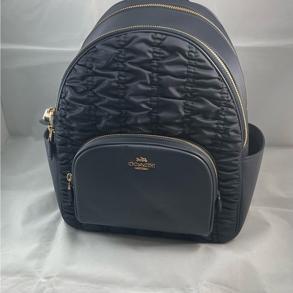 Coach Court Bawck Ruching Black Midnight / Gold - Picture 4 of 11